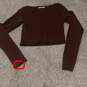 Brown Stradivarius long sleeve top size Xs